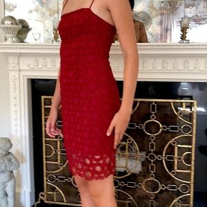 N/Nicholas red lace dress with straps XS